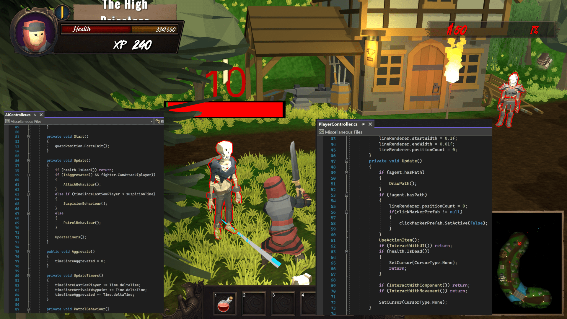 RPG game with code display